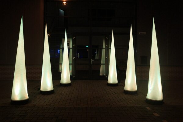 BBuy light pillars in the shape of a 2.5m cone online now at JB Inflatables UK. Available in standard versions and in every conceivable shape and colour