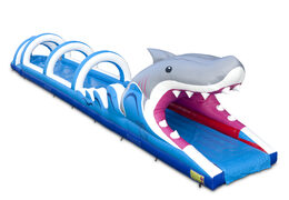 Spectacular inflatable shark belly slide 18 meters long for kids. Buy inflatable belly slides now online at JB Inflatables UK