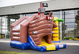 Order inflatable slide combo bounce house in pirate theme at JB Inflatables UK. Inflatable bounce houses with slide for sale at JB Inflatables UK
