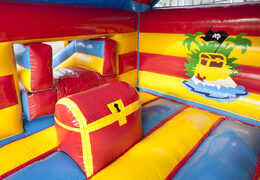 Order an inflatable multifun bouncy castle for kids with a roof and a 3D pirate object at JB Inflatables UK. Buy inflatable bouncy castles online at JB Inflatables UK
