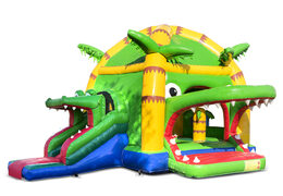 Buy inflatable indoor multifun super bouncy castle with slide in theme crocodile for children. Order inflatable bouncy castles online at JB Inflatables UK