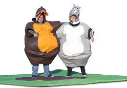 Buy inflatable sumo suits in the Monkey & Rhino theme for both young and old. Order inflatable sumo suits online at JB Inflatables UK