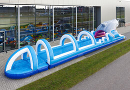 Shark belly slide track 18 meters long with an extra wide track. Order inflatable belly slides now online at JB Inflatables UK