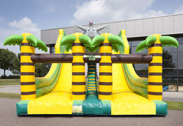 Buy an inflatable jungleworld slide with funny 3D figures and colorful prints for children. Order inflatable slides now online at JB Inflatables UK