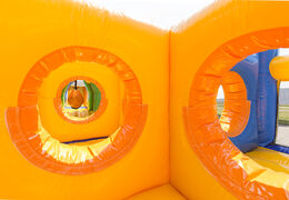 Order a large double 27 meter obstacle course in cheerful colors for kids. Buy inflatable obstacle courses at JB Inflatables UK