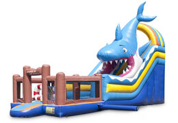 The inflatable shark-themed slide with a splash pool, impressive 3D object, fresh colors and the 3D obstacles ordered for kids. Buy inflatable slides now online at JB Inflatables UK