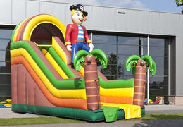 Inflatable multifunctional slide in a pirate theme with a splash pool, impressive 3D object, fresh colors and the 3D obstacles for kids. Buy inflatable slides now online at JB Inflatables UK