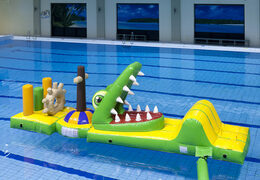 Get an airtight crocodile-themed inflatable obstacle course with fun 3D objects for both young and old. Order inflatable pool games now online at JB Inflatables America