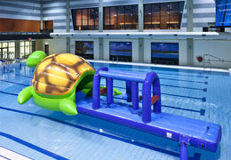 Order unique inflatable Obstacle Run in turtle theme with challenging obstacle objects for both young and old. Buy inflatable water attractions online now at JB Inflatables America