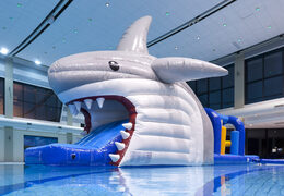 Unique inflatable Obstacle Run in shark theme with challenging obstacle objects for both young and old. Buy inflatable water attractions online now at JB Inflatables America