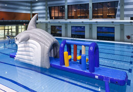 Spectacular Shark-themed Obstacle Run with challenging obstacle objects for both young and old. Buy inflatable pool games now online at JB Inflatables America