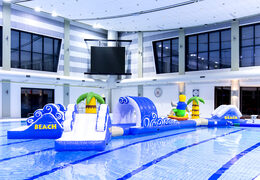 Order a double surfer run obstacle course for both young and old. Buy inflatable pool obstacle courses online now at JB Inflatables America