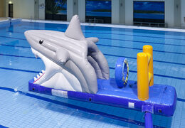 Buy an airtight shark themed inflatable pool slide for both young and old. Order inflatable water attractions now online at JB Inflatables America