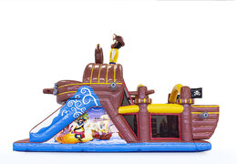 Order 9 meter long inflatable pirate boat obstacle course for kids. Buy inflatable obstacle courses online now at JB Inflatables UK