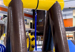 Buy an airtight pirate play island in the pirate theme with a vine, climbing tower, round slide and obstacles for both young and old. Order inflatable water attractions now online at JB Inflatables America