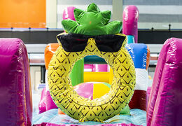 Order a Flamingo Run themed swimming pool obstacle course for both young and old. Buy inflatable water attractions online now at JB Inflatables America