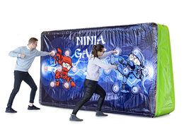 Buy a unique IPS Splash Wall - Ninja theme - action photo with a water spray on the top for both young and old. Order inflatable IPS Splash Walls now online at JB Inflatables America 