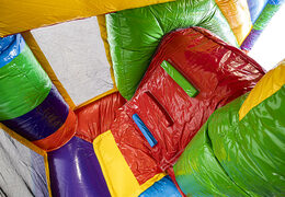 Order medium inflatable multiplay bouncer in superblocks theme with slide for kids. Buy inflatable bouncers online at JB Inflatables UK