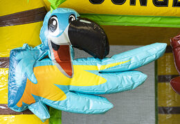 Buy mini inflatable jungle themed multiplay bounce house with slide for kids. Order inflatable bounce houses online at JB Inflatables UK