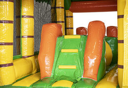 Order modular jungle obstacle course, 19 meters long with appropriate 3D objects for kids. Buy inflatable obstacle courses online now at JB Inflatables UK