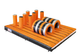 Buy inflatable 40-piece giga modular Tunnel Dodger Platform obstacle course for children. Order inflatable obstacle courses online now at JB Inflatables UK