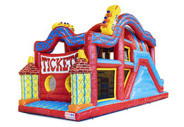 Buy inflatable 9 meter obstacle course in themed rollercoaster for kids. Order inflatable obstacle courses now online at JB Inflatables UK