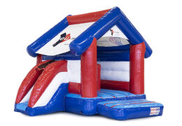 Order now custom made EU Immobilien multifun bouncy castle at JB Promotions UK. Custom made inflatable advertising bouncers in different shapes and sizes for sale