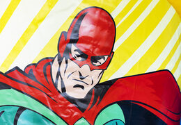 Order inflatable slide combo bouncy castle for kids in superhero theme. Inflatable bouncy castles with slide for sale at JB Inflatables UK