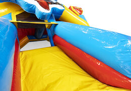 Superhero themed inflatable slide combo bouncer for kids for sale. Order now inflatable bouncers with slide at JB Inflatables UK