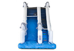 Buy a dolphin themed inflatable slide with 3D objects for kids. Order inflatable slides now online at JB Inflatables UK