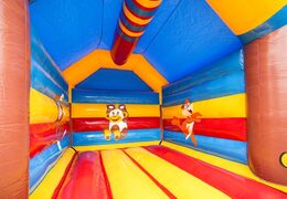 Buy a standard bouncers  for children in striking colors with a large 3D object in the shape of a monkey on top. Order bouncers online at JB Inflatables UK