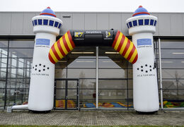 Custom made inflatable Derpbikers Egmond aan Zee advertisement arch for sale at JB Promotions UK. Request a free design for an advertising inflatable arch in your own style now