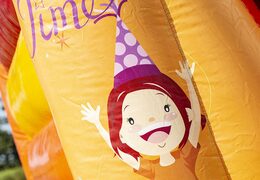 Small bounce house in party themes balloons with slide to buy at JB Inflatables UK online