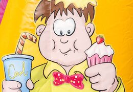 Small inflatable open bouncy castle for sale in party theme. Buy bouncy castles at JB Inflatables UK online