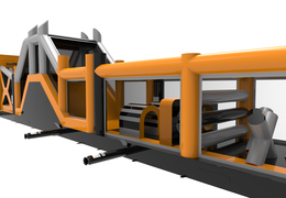 Giga inflatable adventure run obstacle course of 48.5m long for kids. Order inflatable obstacle courses now online at JB Inflatables UK