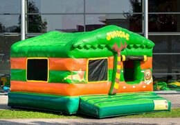 Jungle themed inflatable ball pit with a 3D object on the roof and fun pictures to buy on the walls. Order bouncy castles online at JB Inflatables UK