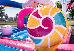 Order colored inflatable park in Candyland theme for children. Buy bouncers online at JB Inflatables UK