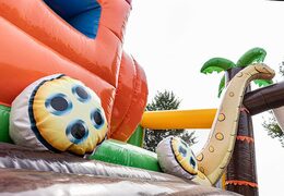 Jungle themed inflatable bouncy castle with slides and fun obstacles with prints for children. Buy bouncy castles online at JB Inflatables UK