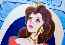 Order a blue multifunctional princess-themed bouncy castle with a slide for kids. Buy bouncy castles online at JB Inflatables UK