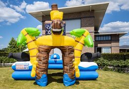 Opblaasbare schuim bubble park in thema piraat te koop voor kinderen