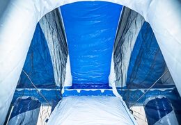 Inflatable multiplay ice bouncer with a slide in the middle and 3D objects for kids. Order bouncers online at JB Inflatables UK