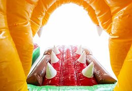 Jungleworld themed bouncy castle with a slide and 3D objects for children. Order bouncy castles online at JB Inflatables UK