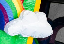 Order large inflatable indoor unicorn multiplay bouncer with slide in Lego theme for kids. Buy bouncers online at JB Inflatables UK