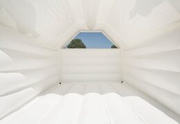 Order standard bouncers in a wedding theme in the shape of a children's castle. Order bouncy castles online at JB Inflatables UK