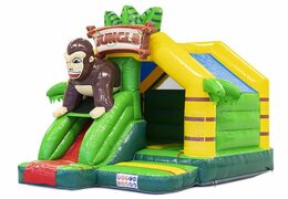 Slide combo inflatable bouncer with jungle theme slide with gorilla on it order
