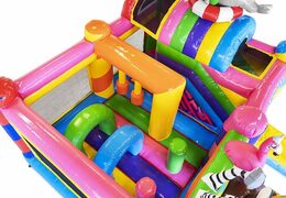 Order Inflatable Air Cushion with Slide with Party Animals for Kids