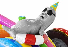 Buy Inflatable Air Cushion with Slide with Party Animals for Kids