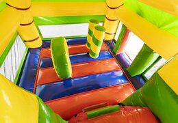 Buy large inflatable air cushion with slide in crocodile theme for children