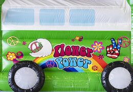 Order inflatable bouncy castle standard with roof in hippy theme green for children