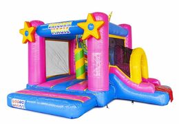 order a small inflatable bouncer with slide in unicorn theme